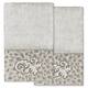 Authentic Hotel and Spa 100% Turkish Cotton April 2PC Embellished Hand Towel Set - Light Gray
