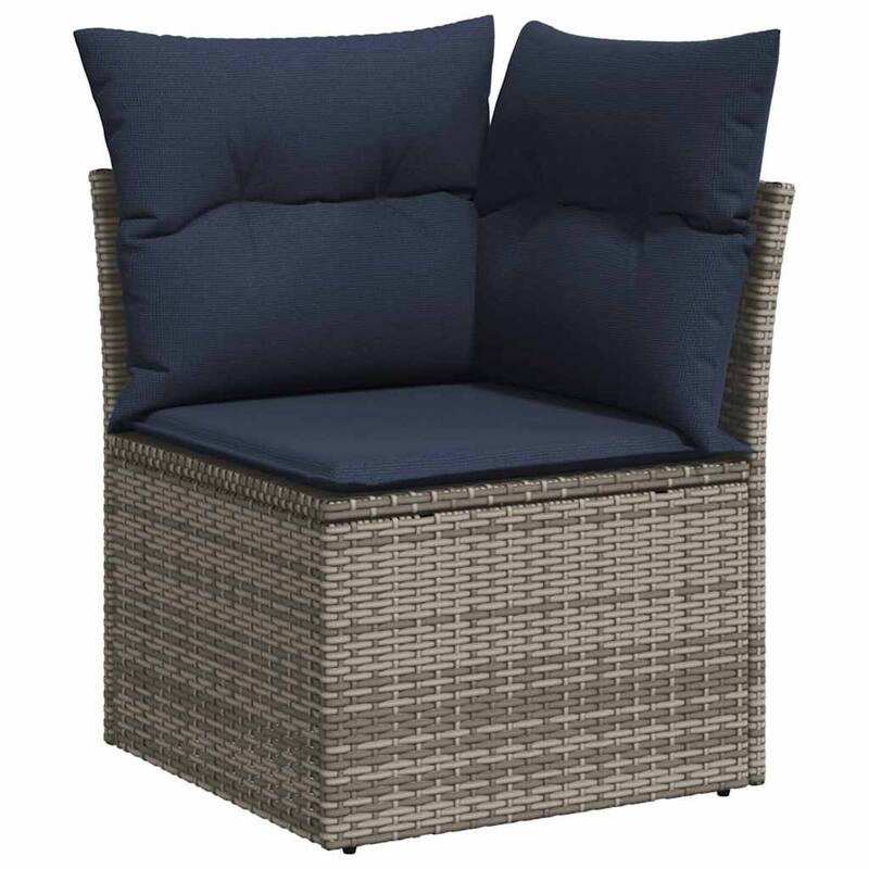 vidaXL Patio Sofa Set with Cushions and Table Outdoor 10 Piece Poly Rattan - 24.4 x 24.4 x 27.2
