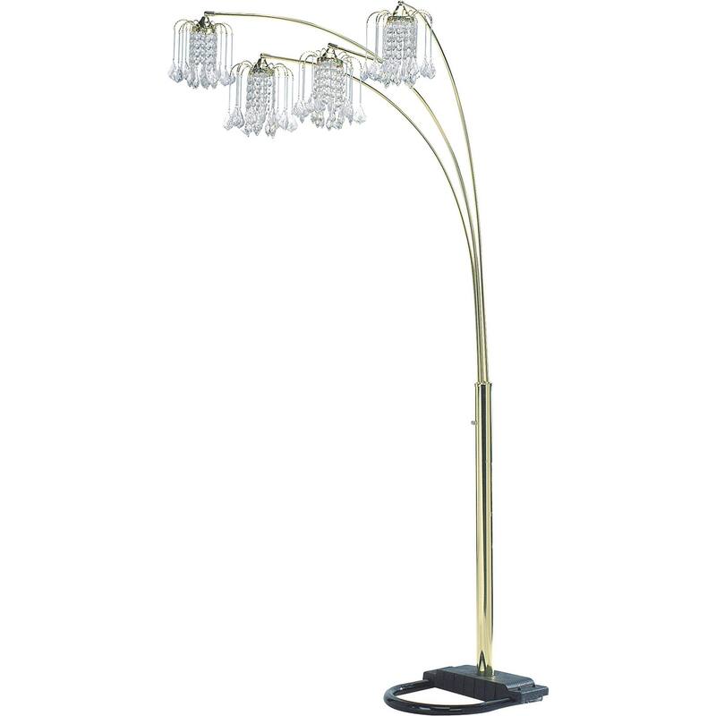 BLACK 4-HEAD CRYSTAL INSPIRED ARCH FLOOR Lamp