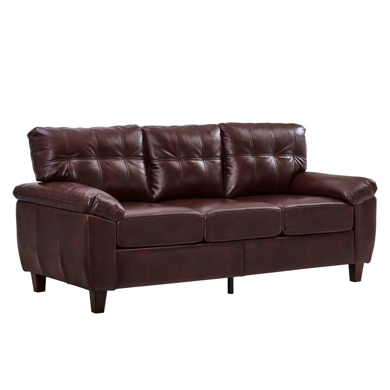 Breathable PU Leather Upholstered Couch 3 Seater Sofa with Storage