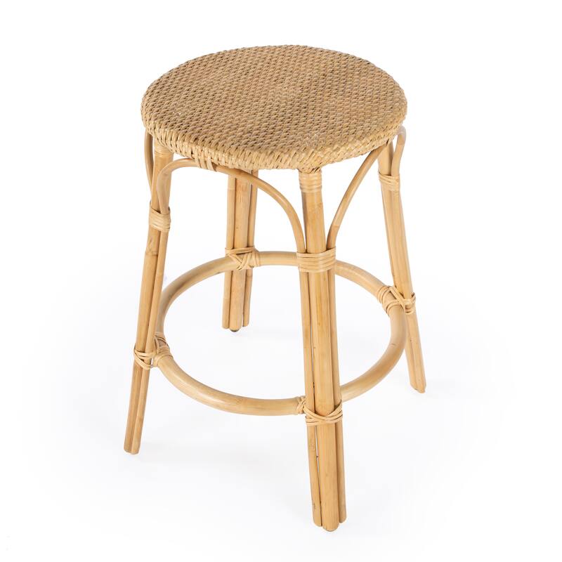 Tobias 24" Rattan Round Counter Stool
