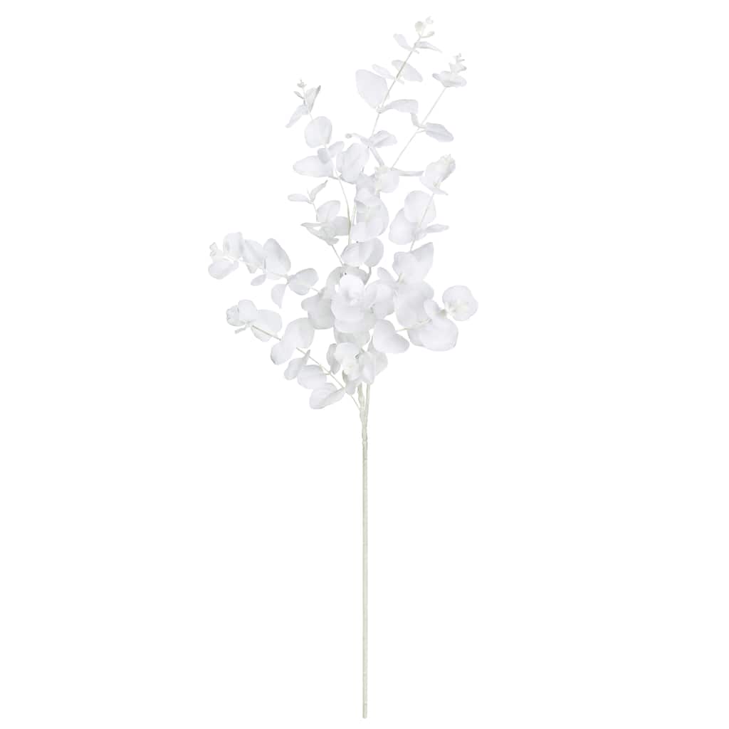 Set of 3 White Artificial Eucalyptus Leaf Stem Plant Greenery Foliage Spray Branch 36in - 36" L x 10" W x 7" DP