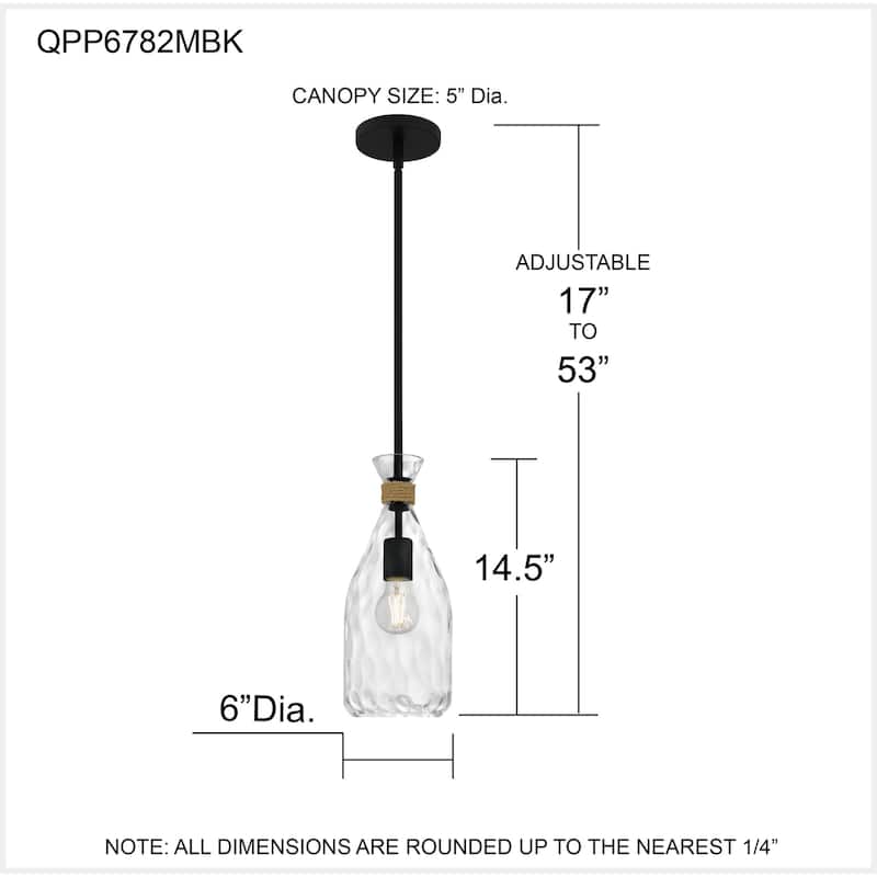 Govada 1-Light Matte Black Mini Pendant