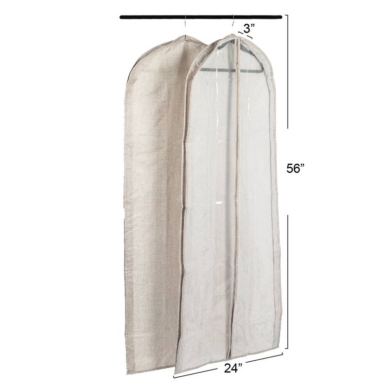 Zippered Garment Storage Bag with Clear Vision Front 24.0"L x 3.0"W x
