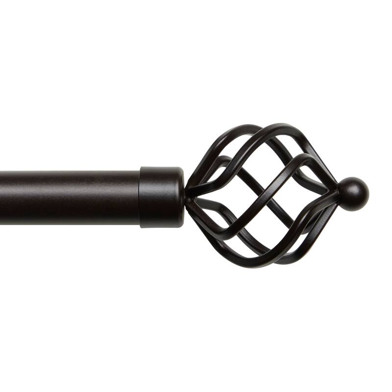 EXCLUSIVE HOME Torch 1" Curtain Rod and Finial Set - 84-160 - Matte Bronze