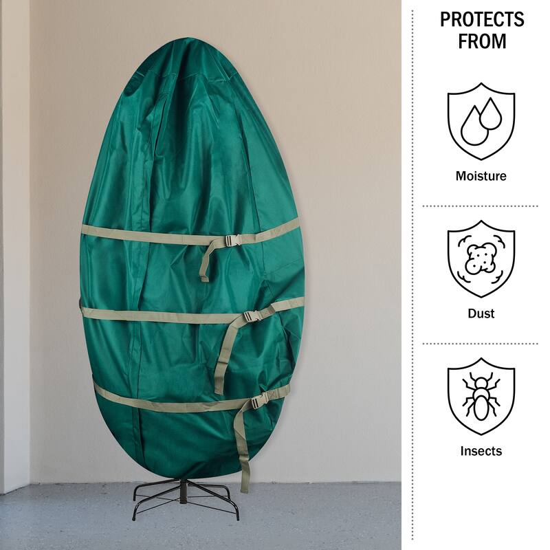 Christmas Tree Storage Bag - Upright Zippered Canvas Cover for 9-Foot Artificial Trees by Tiny Tim Totes (Green)