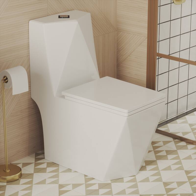 Brusque One-Piece Square Toilet Dual-Flush 1.1/1.6 gpf - Glossy White