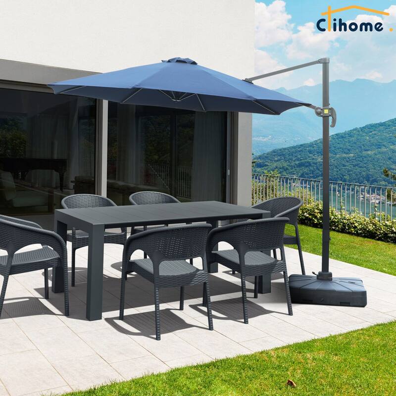 Clihome 11Ft Cantilever Umbrella With Crank And Base