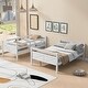 preview thumbnail 11 of 18, Twin over Full Solid Pine Bunk Bed,Split Into 2 Platform Bedframes White - Full