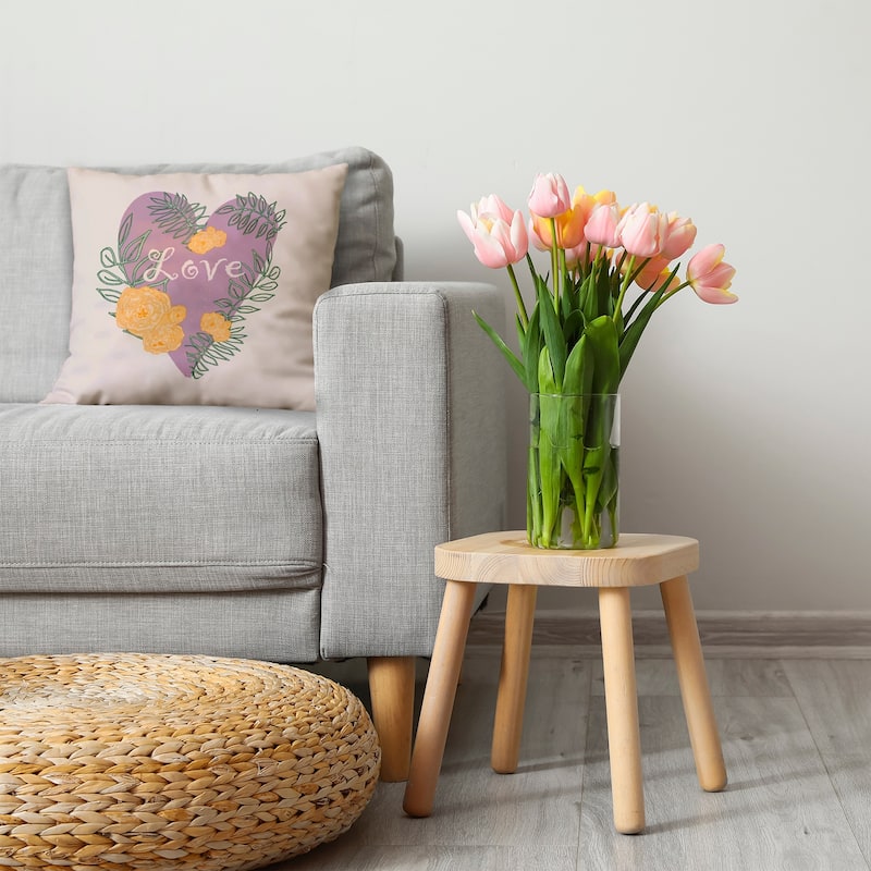 Love And Roses Valentines Day Decorative Throw Pillow