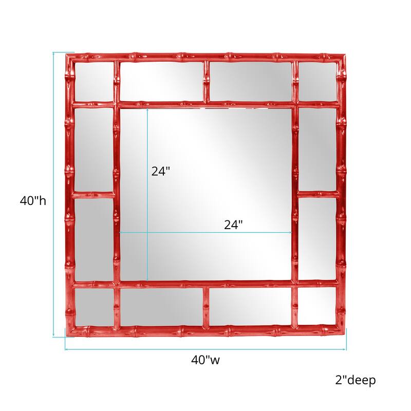 Allan Andrews Square Bamboo Framed Wall Mirror - 40" x 40"