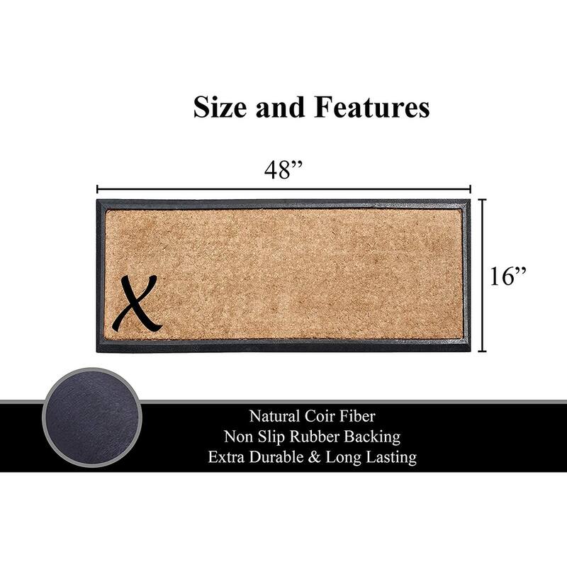 Rubber/Coir Molded Lucida 16-inch x 48-inch Monogrammed Doormat