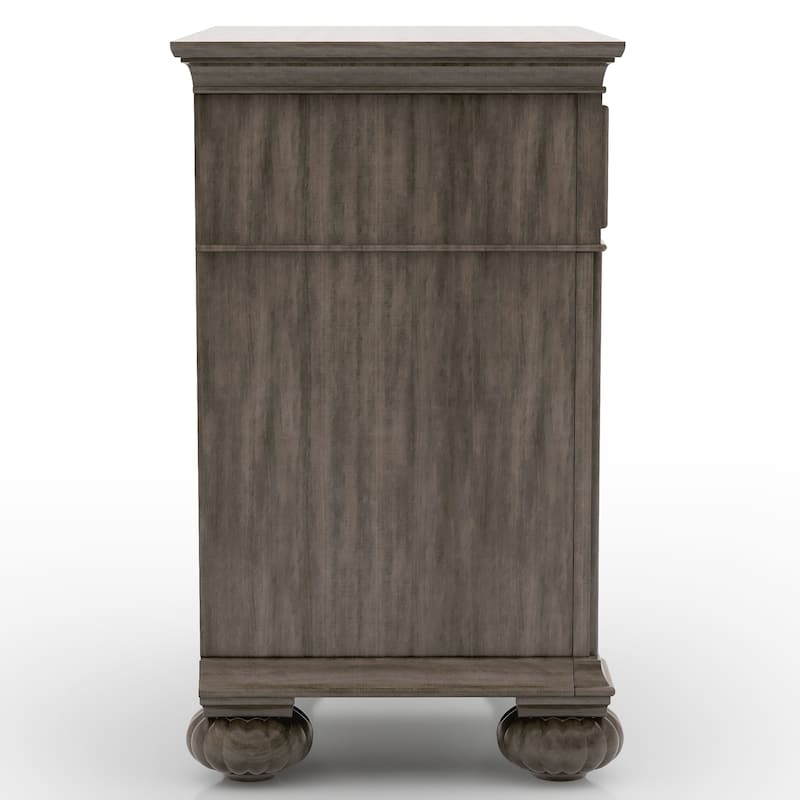Vame 3-Piece Traditional Grey Wood Poster Bedroom Set With Two Nightstands by Furniture of America