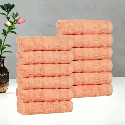 Superior Mika Smart Twist Cotton Face Towels Washcloths, Set of 12