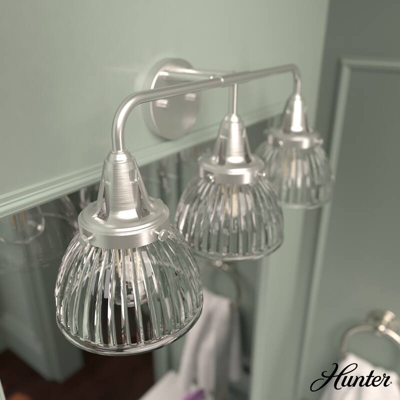 Hunter Cypress Grove 3-Light Vanity Wall Light - Brushed Nickel