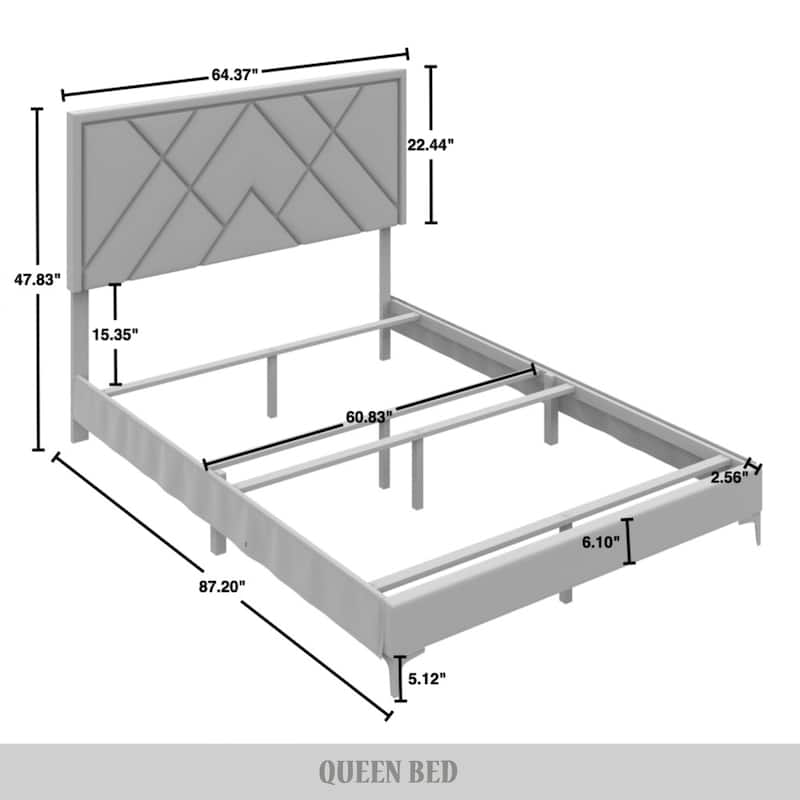 CraftPorch 3 Piece Bedroom Nightstands Set Velvet Upholstered Bed