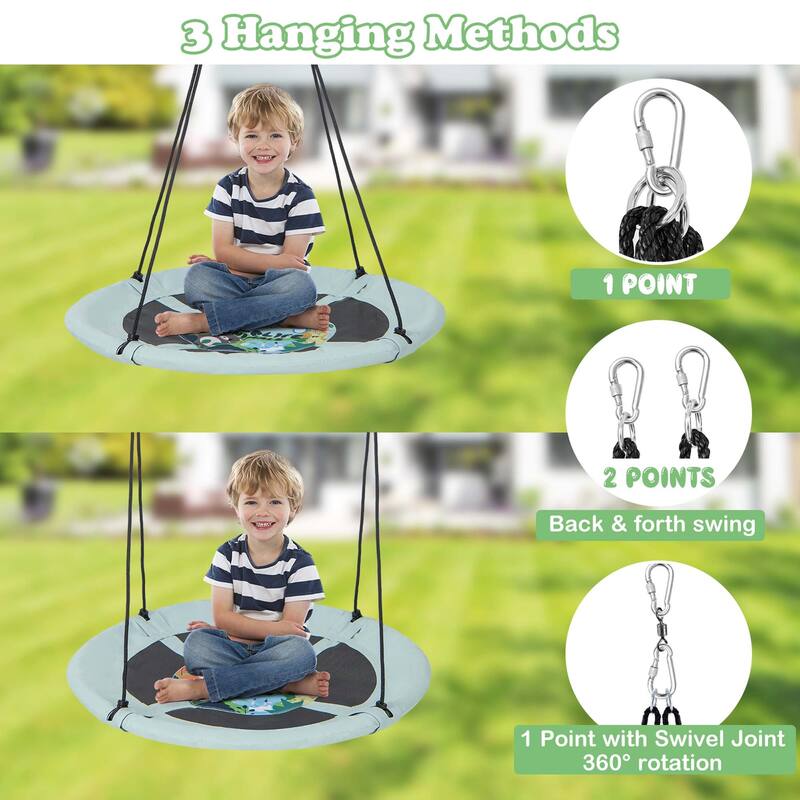 Goplus 40" Flying Saucer Tree Swing Indoor Outdoor Play Set Kids - See Details
