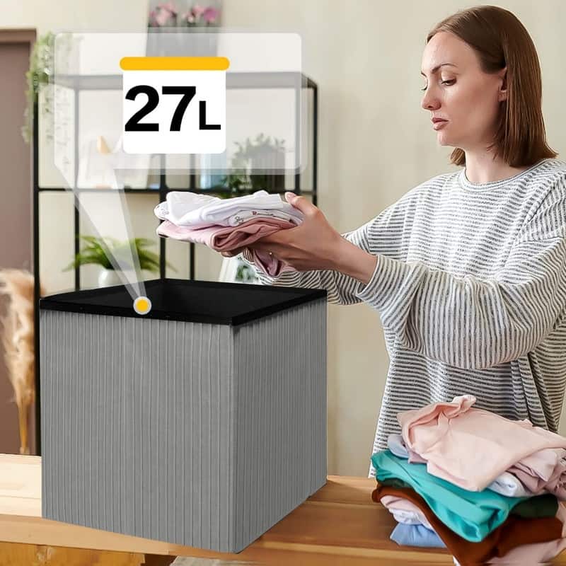 12 Inch Small Ottoman with Storage