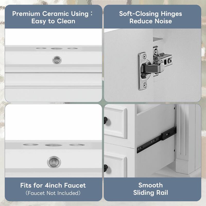 30" Bathroom Vanity with Ceramic Sink