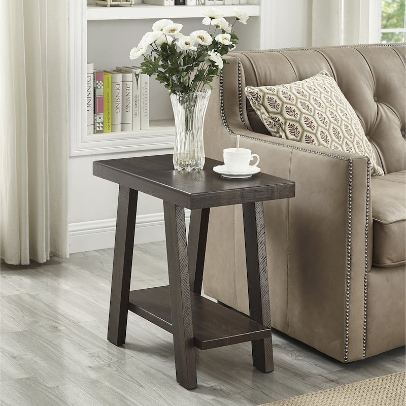 Contemporary Wood Shelf Side Table