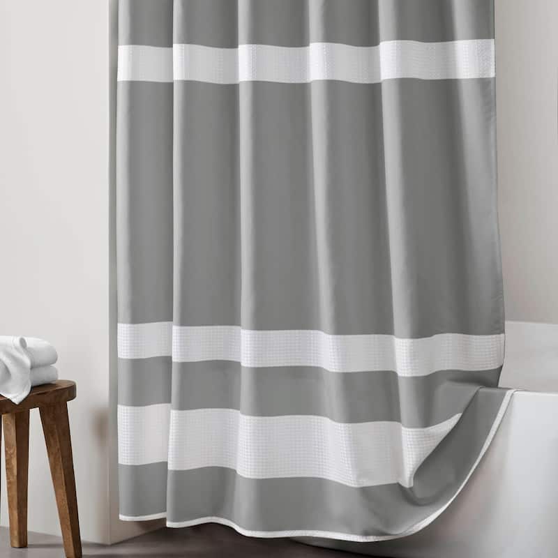 Madison Park Spa Waffle Shower Curtain with 3M Treatment