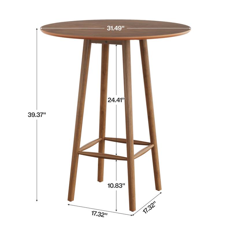 Solid Wood Round Bar Table with Sturdy Frame