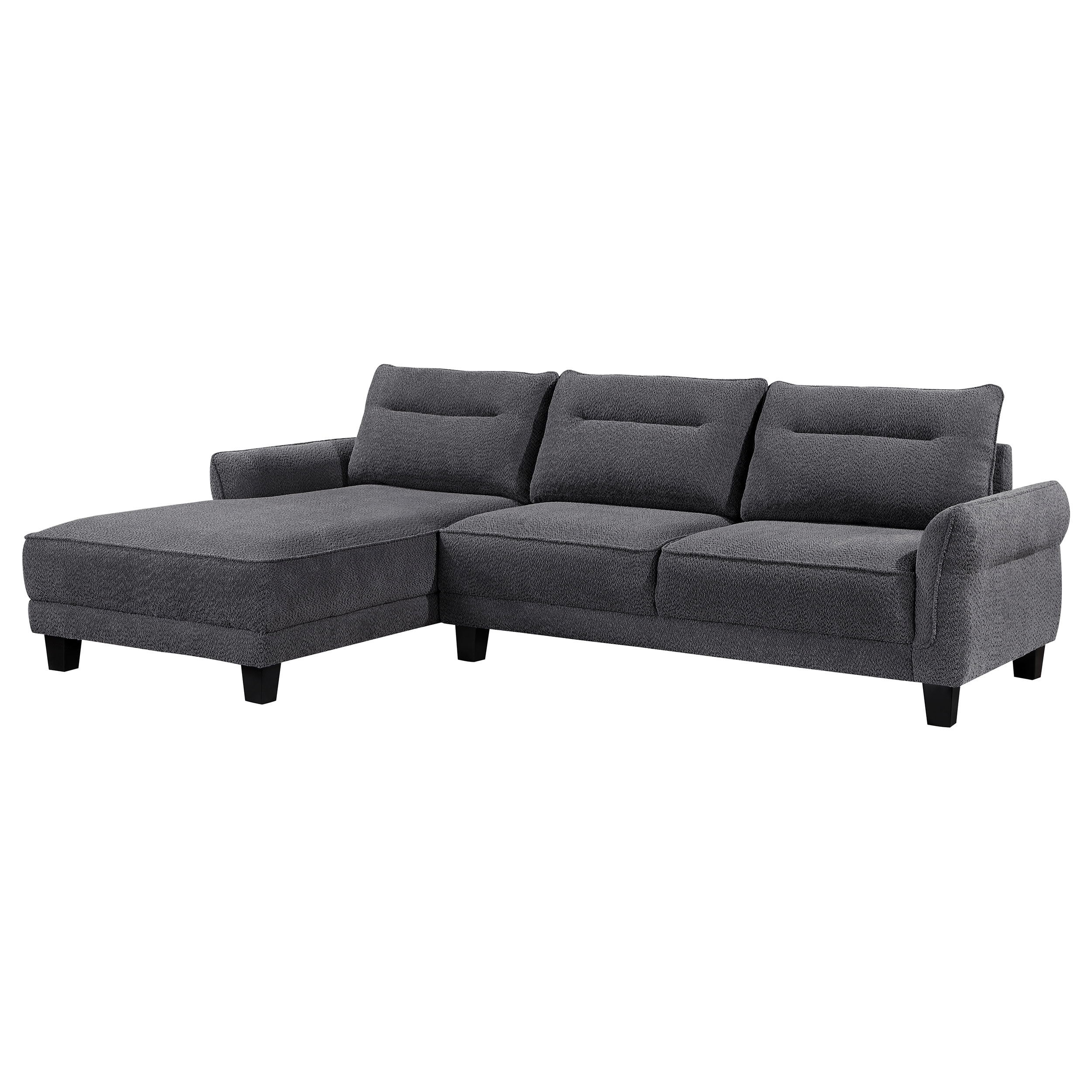 Grey Loose Back Sectional Sofa