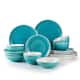 Euro Ceramica Fez 16-piece Double Bowl Dinnerware Set (Service for 4) - Turquoise