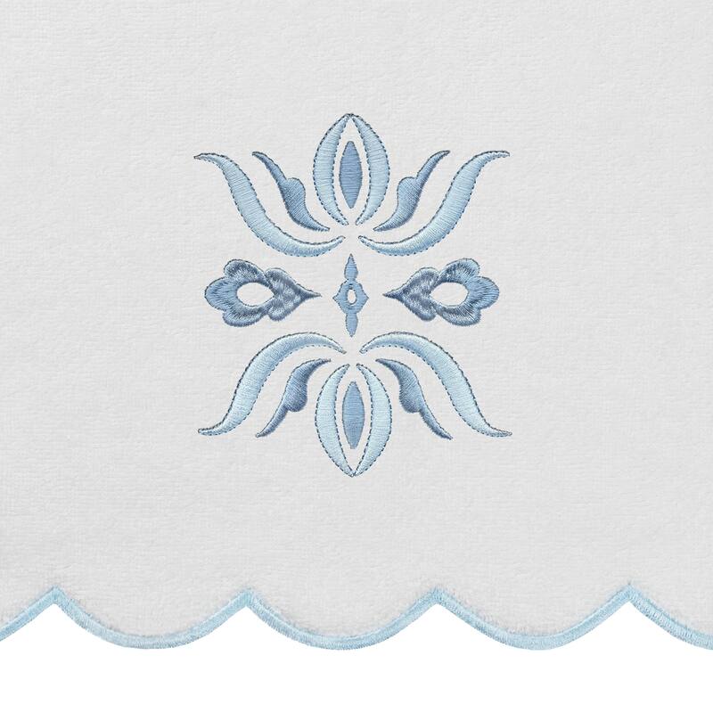 Authentic Hotel and Spa 100% Turkish Cotton FLOWER CREST Scallop Towel Collection