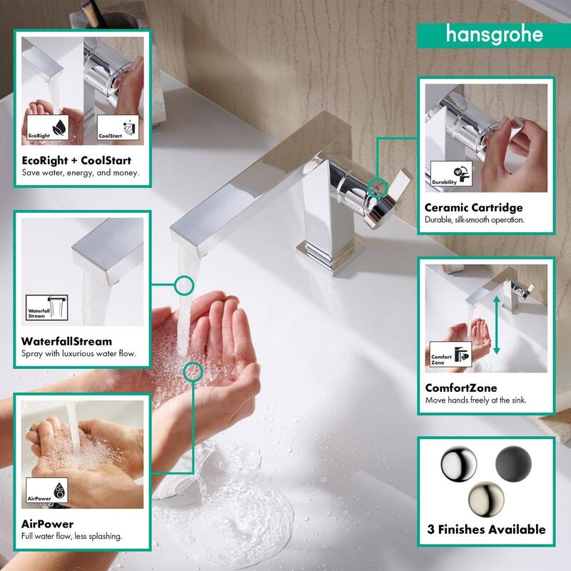 Hansgrohe 73021 Tecturis E 1.2 GPM Single Hole Bathroom Faucet