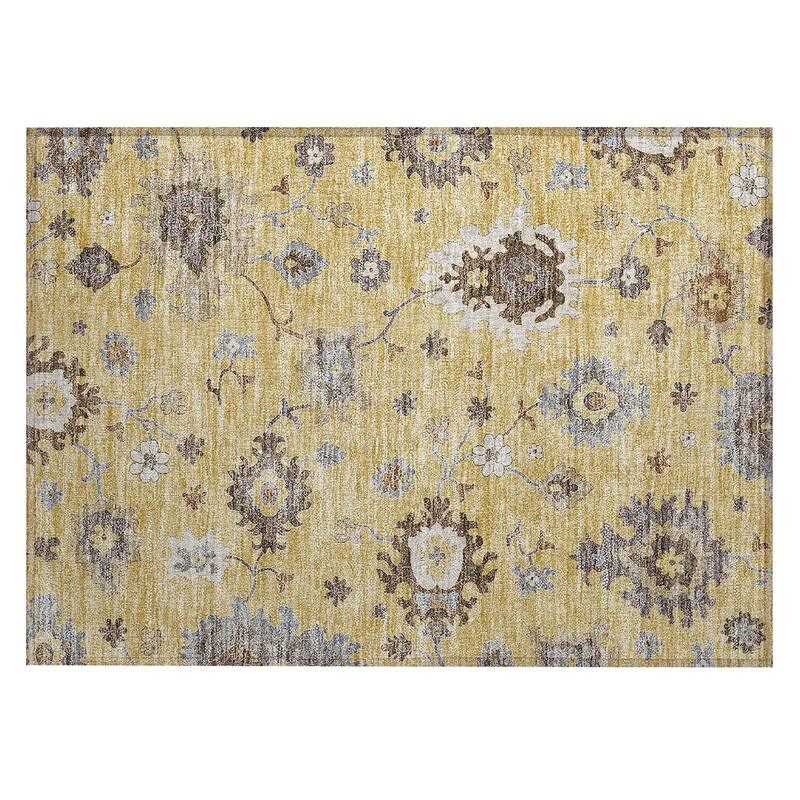 Machine Washable Indoor/ Outdoor Chantille Traditonal Kashan Rug