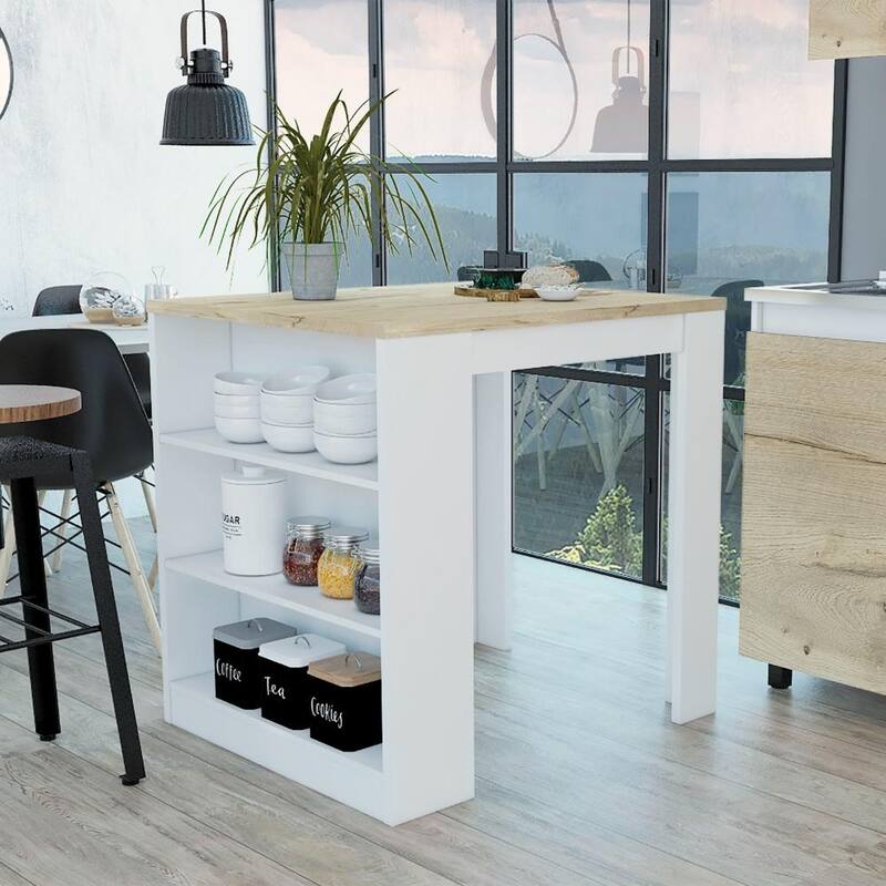 Elkins 3-Drawer Kitchen Island