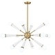 preview thumbnail 3 of 3, Zodiac 12 Light Aged Brass + Matte White Chandelier