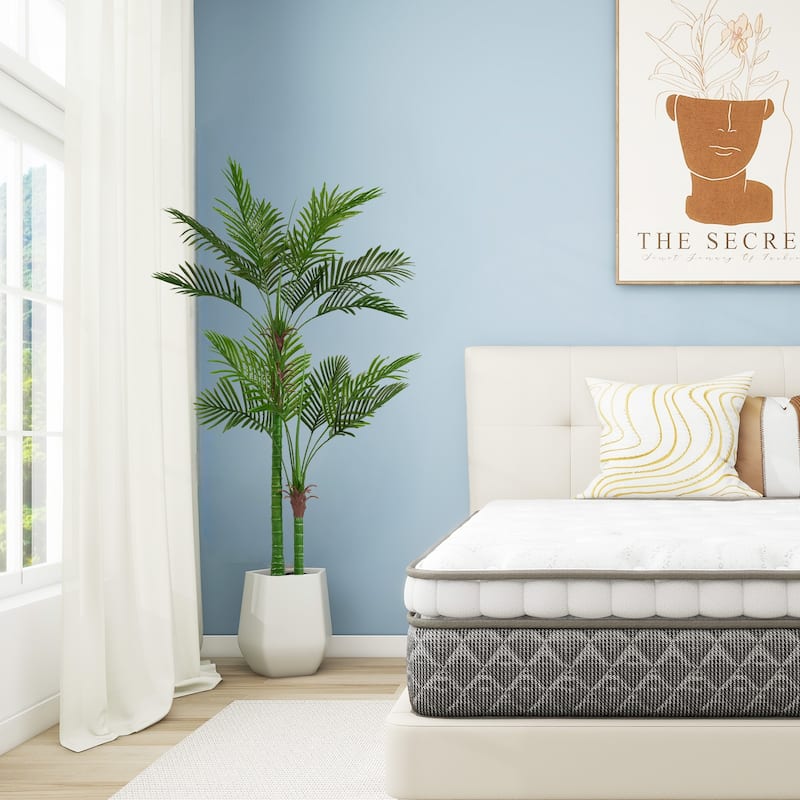 GDFStudio - Meridian 5.9FT Faux Fig Leaf Tree in Eco-Friendly Simulated Foliage