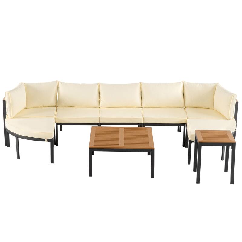 Modern Outdoor Sectional Sofa Set Patio Seating Group Outdoor Conversation Set with Cushions for Patio, Backyard, Garden