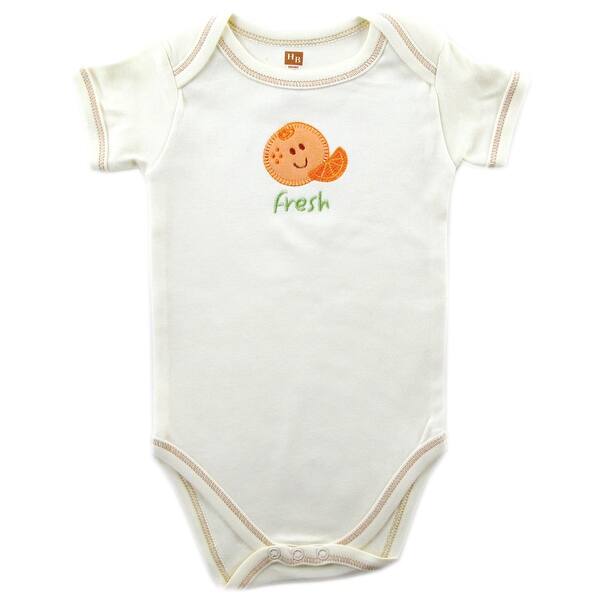 slide 1 of 1, Touched by Nature Baby Unisex Organic Cotton Bodysuits, Orange 1-Pack 0-3 Months - Orange 1-Pack