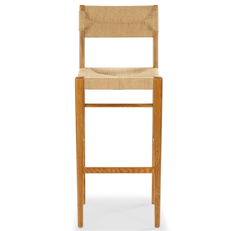 SAFAVIEH Couture Cody Rattan Barstool - 17"W x 20"D x 43"H - Natural