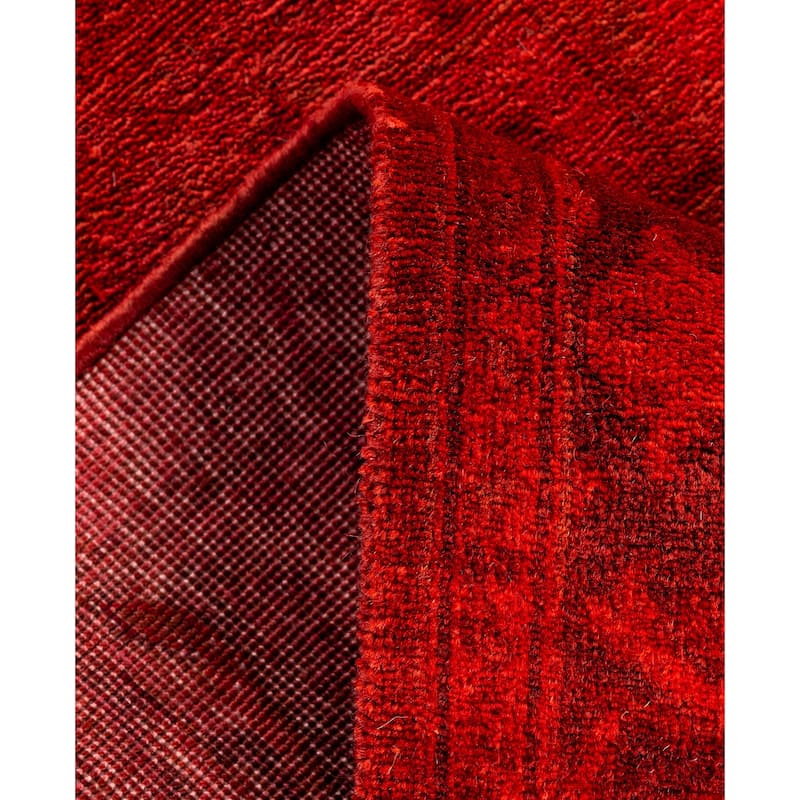 Overdyed One-of-a-Kind Hand-Knotted Area Rug - Red - 2' 7" x 12' 10"