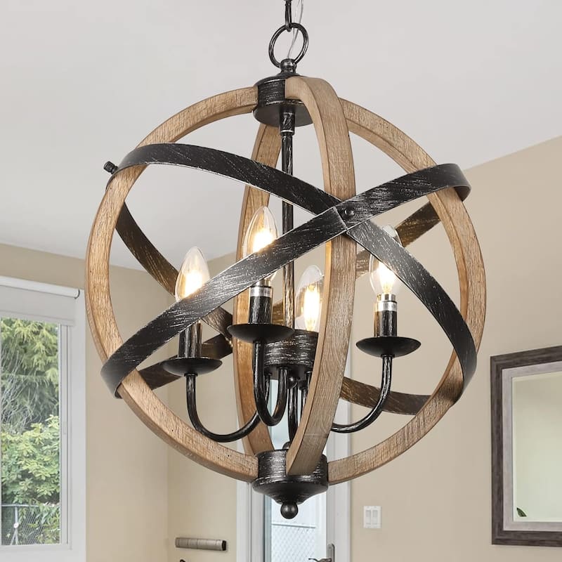 Farmhouse Chandelier Light Fixtures - Brwon - Brwon