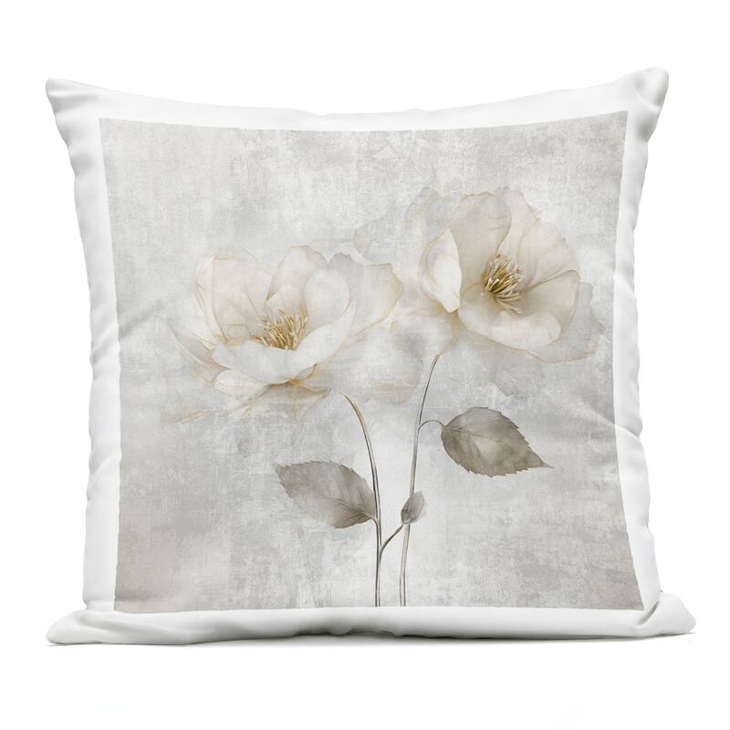 Stupell Blooming Roses Bunch Printed Outdoor Throw Pillow Design by Irene Weisz - Accent - Polyester - Off-White - Single