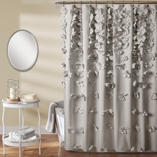 Silver Orchid Sterling Polyester Shower Curtain
