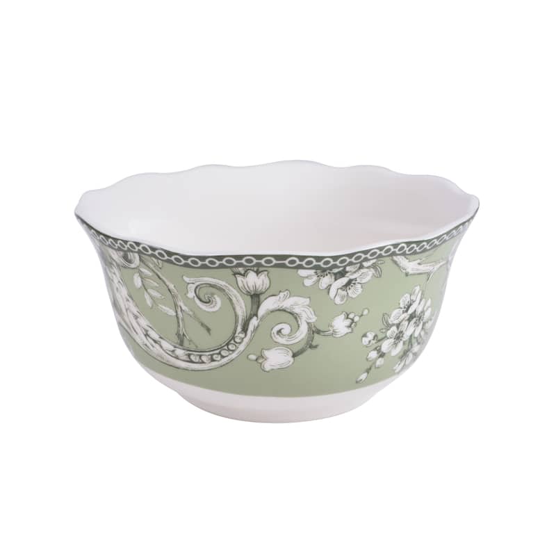 Adelaide Sage Porcelain 12 Pc Dinnerware Set
