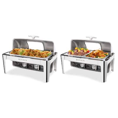 Stainless Steel 9Qt Chafing Dish - 2 Food Pan+1 Food Pan