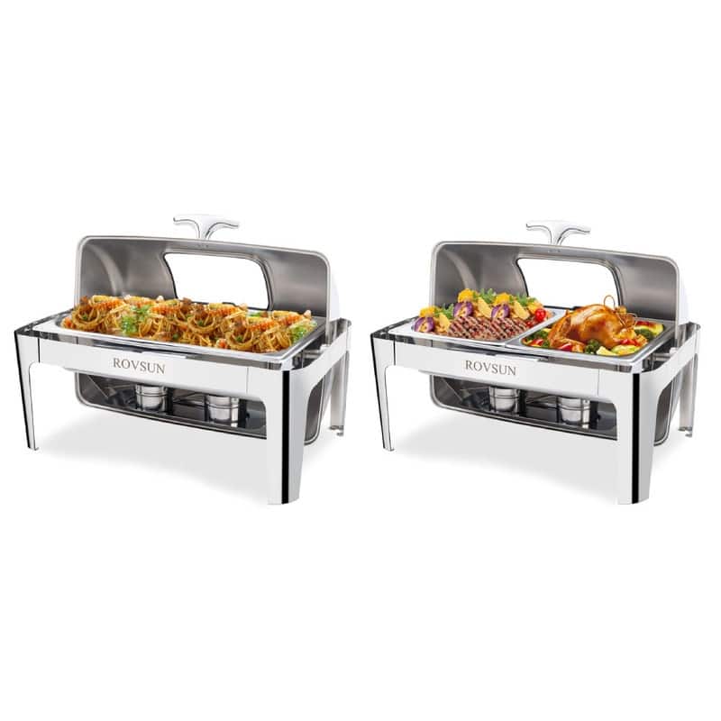 Stainless Steel 9Qt Chafing Dish - 2 Food Pan+1 Food Pan