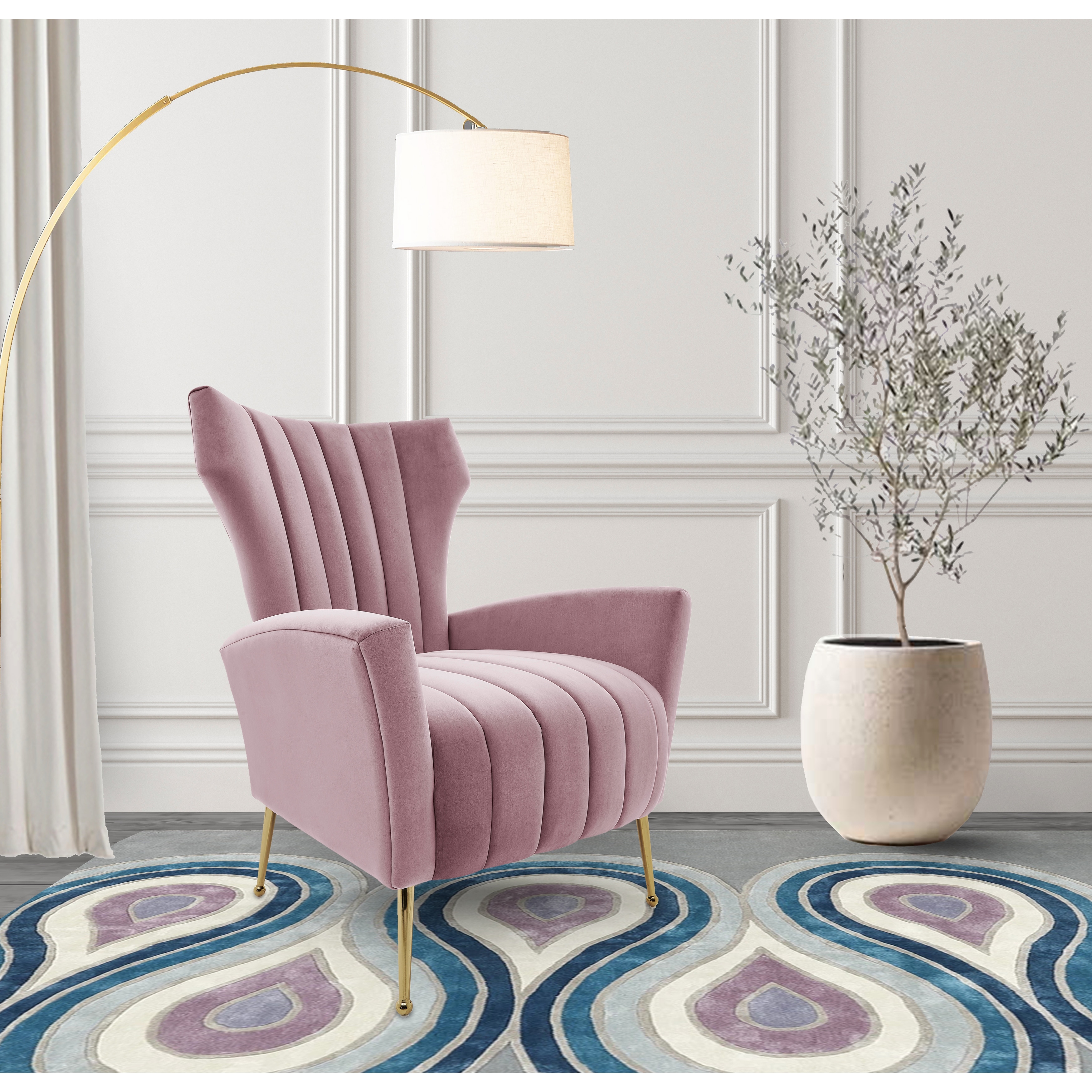 Pink quilted sale chair