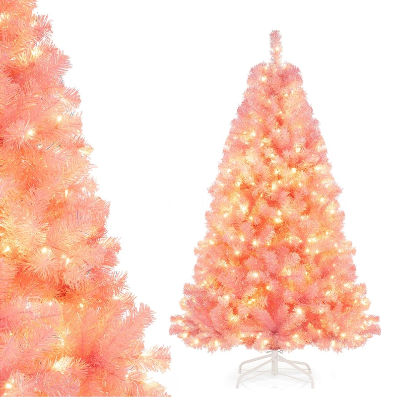 Costway 6.5 FT/7.5 FT Artificial Xmas Tree with 250/550 White LED - See Details