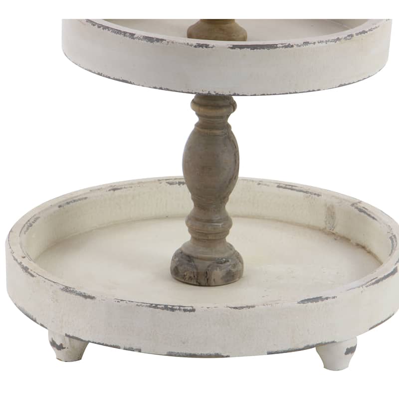 White Wood 3 Level Tiered Server