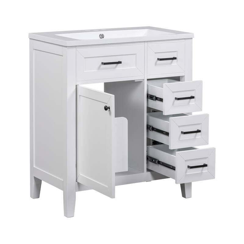 30" Bathroom Vanity with Sink Combo, Bathroom Cabinet with Drawers, Solid Frame and MDF Board