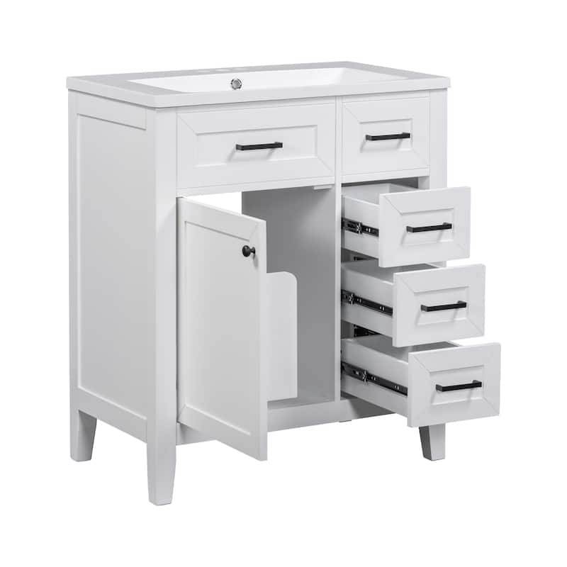 Roomfitters 30" Bathroom Vanity with Sink Combo Cabinet with Drawers Solid Frame and MDF Board One Package