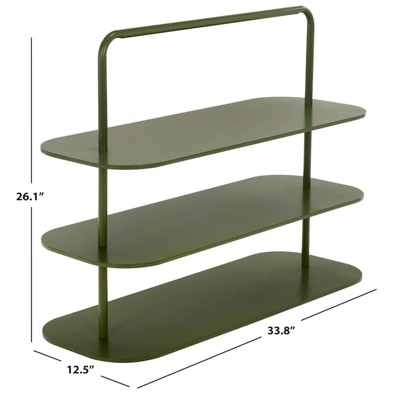 SAFAVIEH Home Jordan 3 Tier Metal Shoe Rack - 34"W x 13"D x 26"H